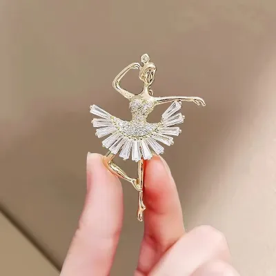 Rhinestone Ballet Dancer Brooch/Pin